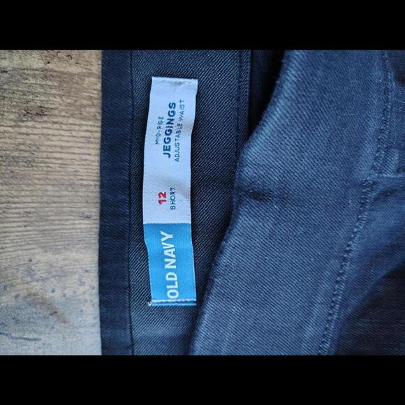 Old Navy Women Black Jeggings Size 12 Short Adjustable Waist - Picture 7 of 8